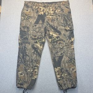 Camo Hunting Cargo Pants Drawstring Ankle Outdoor Field Pants Size 2XL 44-46